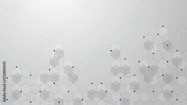 Fototapeta Geometric abstract background with hexagon pattern. Medical, technology, and science design.