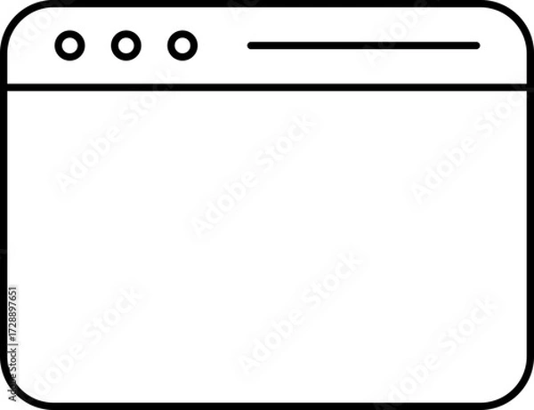 Fototapeta Web Page Icon in Black Line Art.