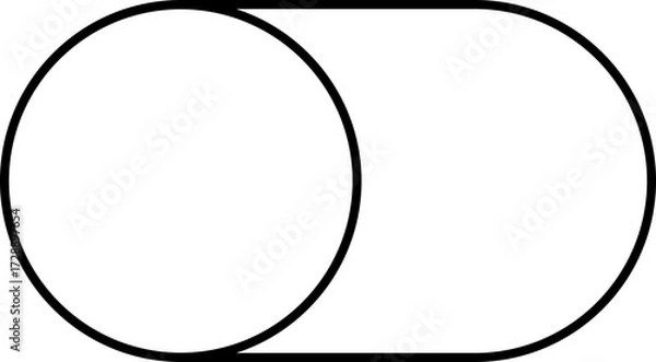 Fototapeta Toggle Button Icon in Black Line Art.