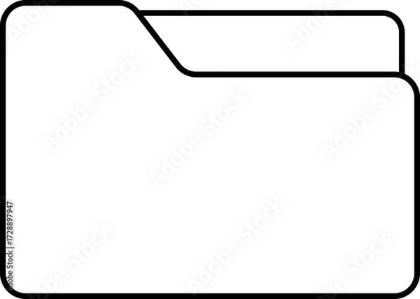 Fototapeta Illustration of File Folder Icon in Thin Outline.