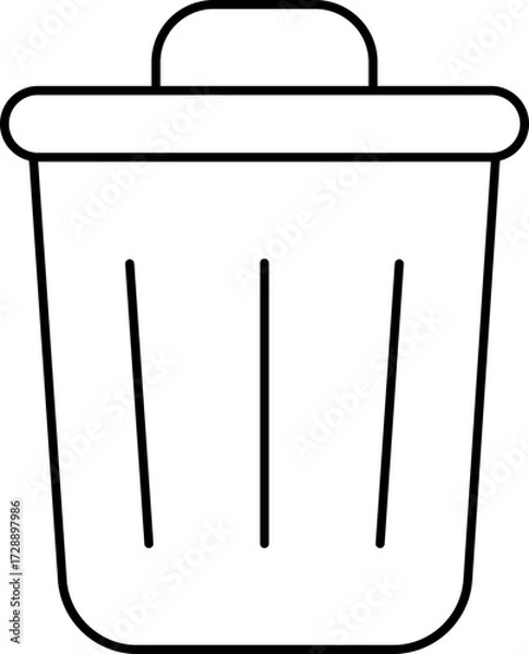Fototapeta Delete Trash Icon in Black Line Art.