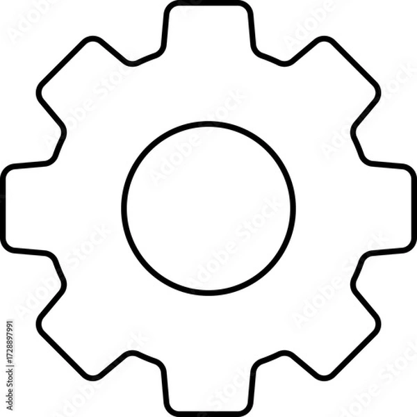 Fototapeta Setting Icon in Black Line Art.