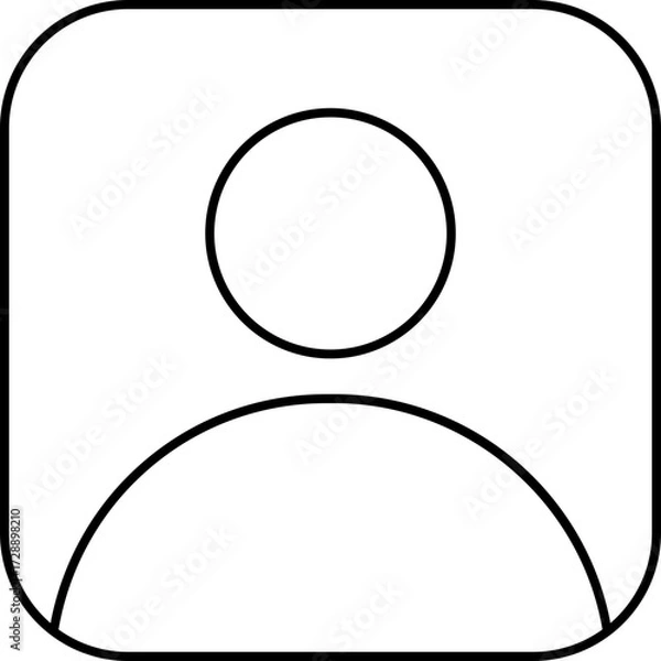 Fototapeta User Icon in Black Line Art.