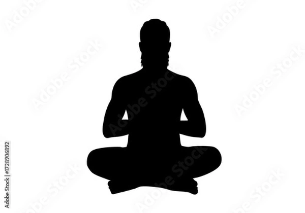 Obraz Silhouette of a person in lotus position.