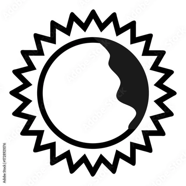 Obraz Sun and Moon Icon Day Night, Weather, Time Symbol