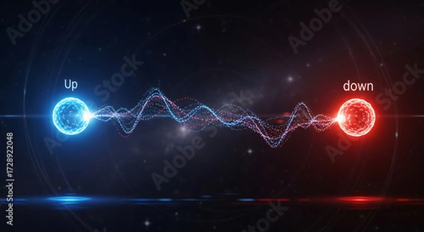 Fototapeta Dynamic energy waves virtual space graphic visuals digital environment abstract concept representation