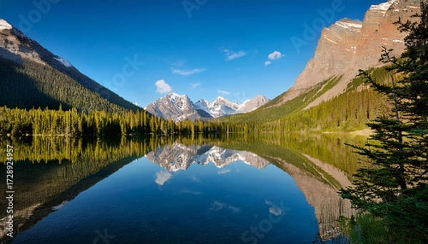 Fototapeta Mountain Reflection In A Calm Lake