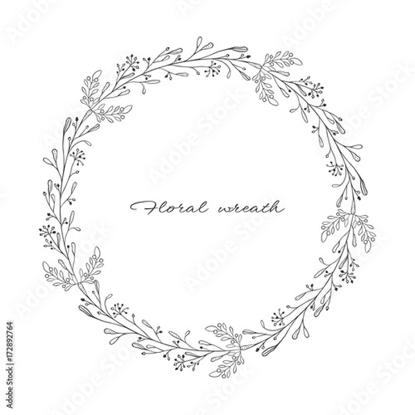 Fototapeta Wreath with branches and twigs