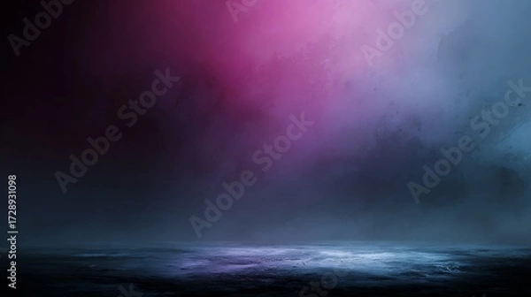 Fototapeta Colorful Stage Backdrop Abstract Texture with Gradient Light and Smoke