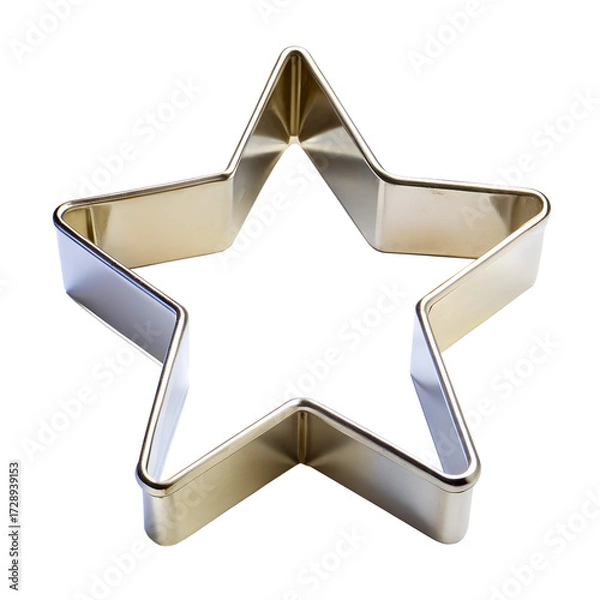 Fototapeta Baking Star Shape Cookie Cutter Isolated on Transparent Background