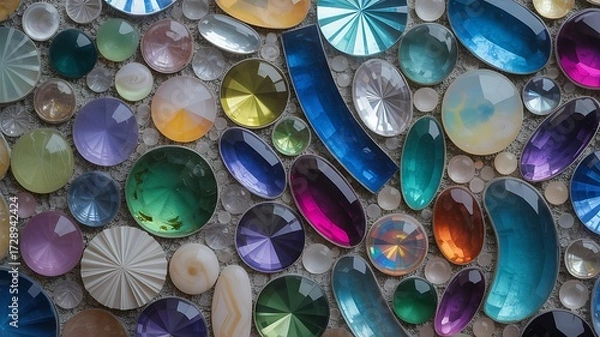 Fototapeta Vibrant Assortment of Sparkling Gemstones and Crystals, ai-generated