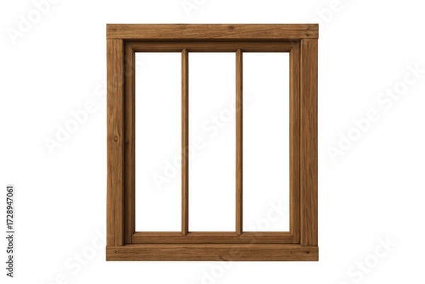 Fototapeta Wooden window frame isolated with transparent background