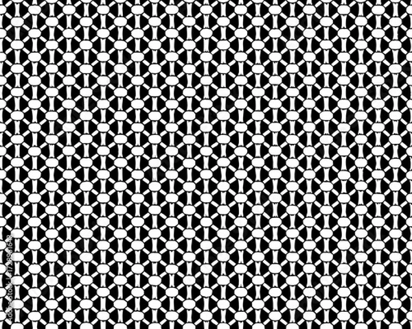 Obraz Seamless black and white geometric pattern with interconnected circles