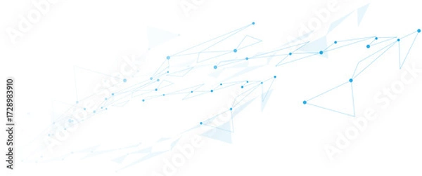 Fototapeta Abstract white, blue digital technology futuristic communication high tech concept background. global network technology concept.