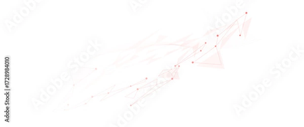 Fototapeta Vector white background with red lines and dots.