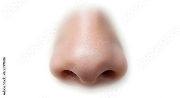 Obraz Close-up view of a human nose highlighting its texture and shape against a soft, blurred background