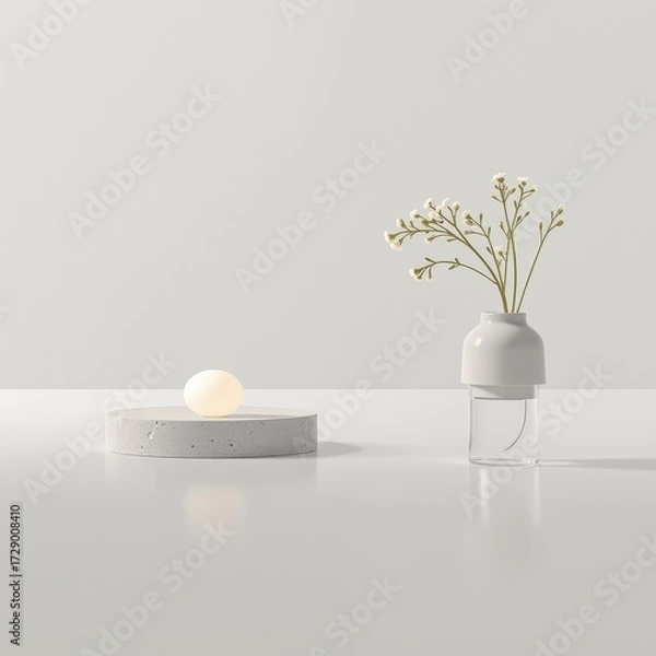 Fototapeta Minimalist White Object Reflective Surface Daylight
