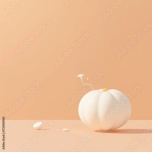 Fototapeta Luminous White Object with Sparkles Plain Background