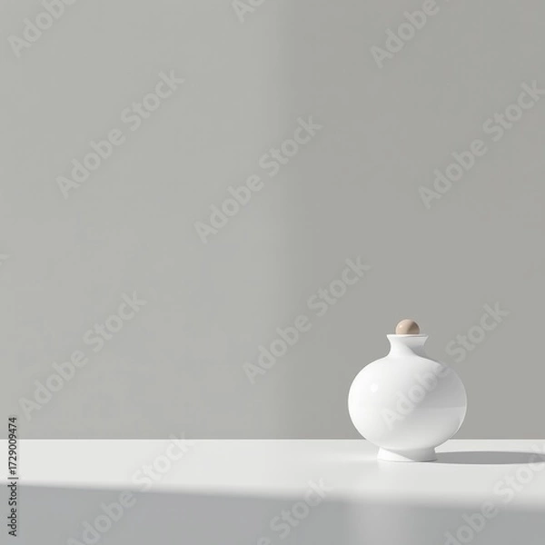 Fototapeta Elegant Minimalist White Sculpture with Retro Charm