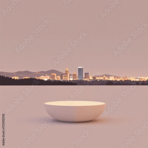 Fototapeta Minimalist White Abstract Sculpture Calm Ivory Scene
