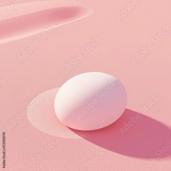 Fototapeta Minimalist Aerial View Glossy White Object Pastel Background