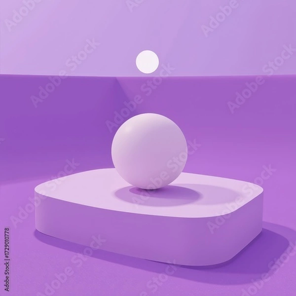 Fototapeta Minimalist Geometric Object with Violethued Background