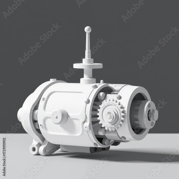 Fototapeta Steampunk Gear Mechanism Monochrome with Dutch Angle