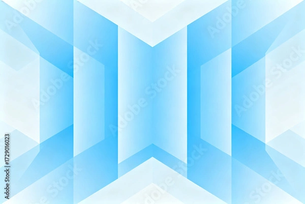 Fototapeta Abstract geometric pattern with blue and white angular shapes creating a symmetrical design