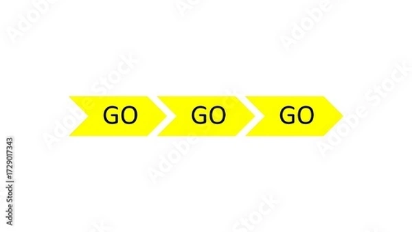 Fototapeta GO Arrow Banner isolated on white background