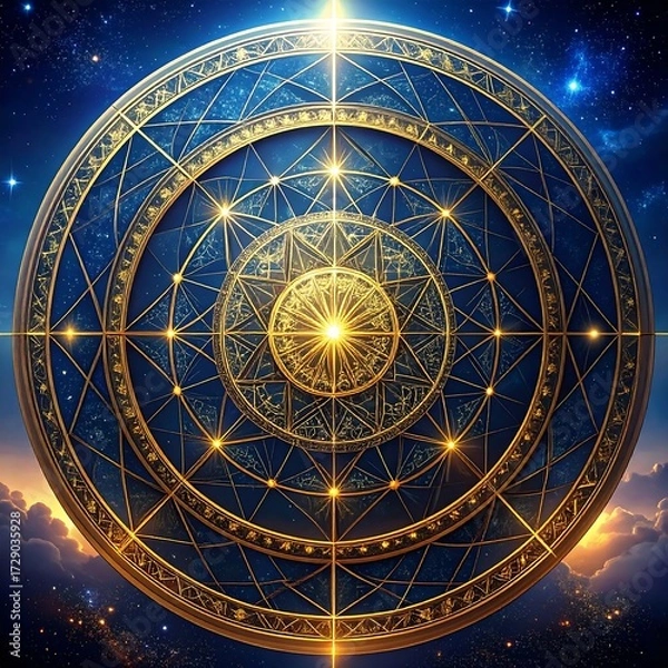 Fototapeta Celestial mandala, intricate design