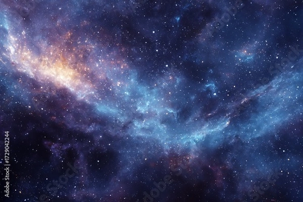 Obraz Abstract Galaxy Space with Blue and Purple Nebula and Stars