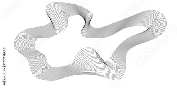 Fototapeta Elegant black wave line pattern with curved abstract,  digital futuristic technology concept banner background, abstract black wave with futuristic line art isolated banner design.