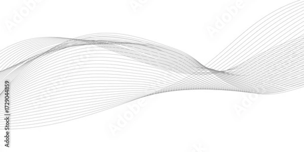 Fototapeta Elegant black wave line pattern with curved abstract,  digital futuristic technology concept banner background, abstract black wave with futuristic line art isolated banner design.