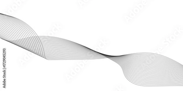 Fototapeta Elegant black wave line pattern with curved abstract,  digital futuristic technology concept banner background, abstract black wave with futuristic line art isolated banner design.