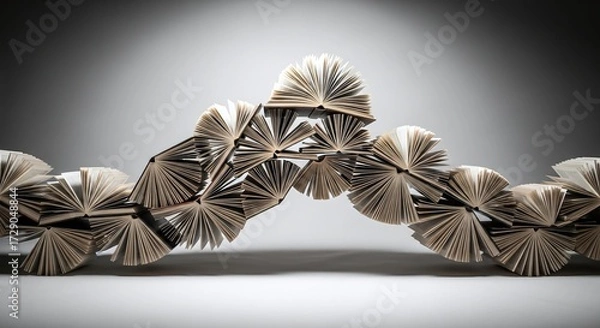 Fototapeta Dynamic Arch of Open Books Symbolizing Education and Wisdom