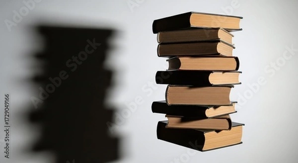 Fototapeta Tall Stack of Books Knowledge Learning Library Concept