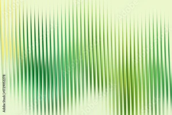 Fototapeta Abstract background with vertical green and yellow ribbed lines and a soft, luminous glow