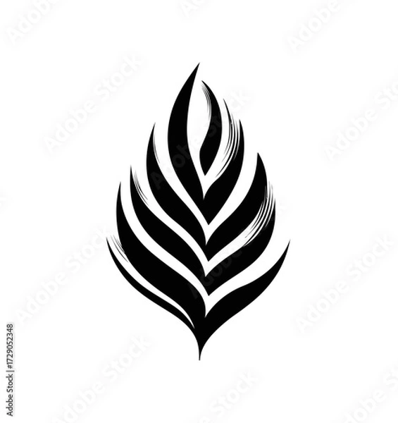 Obraz Abstract Organic Shape Brushstroke-styled vector with black elements and white space