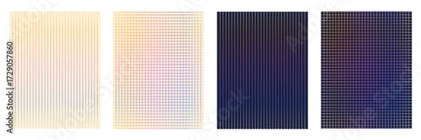 Fototapeta Checkecred Gradient Abstract vector background set. Vector illustration of trendy minimal Gradient Ckecker poster cover template design. Checkered paper sheets collection. EPS 10