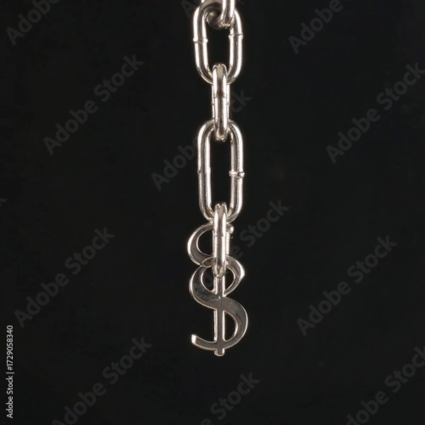Fototapeta Chain with dollar sign