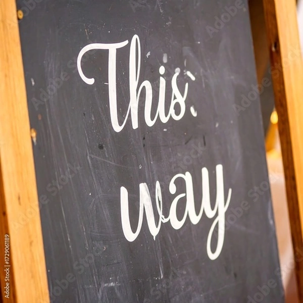 Fototapeta Chalkboard sign with handwritten message
