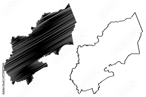 Obraz Sharqia Governorate (Governorates of Egypt, Arab Republic of Egypt) map vector illustration, scribble sketch Sharqia map