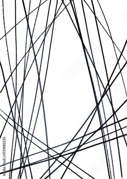 Obraz Dynamic line mood abstract graphic drawing expression for background. 