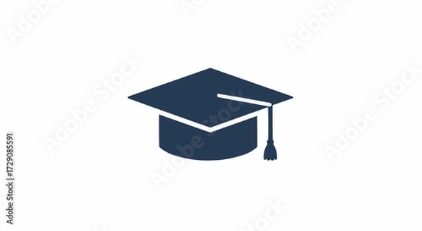 Fototapeta Illustration of a graduation cap with a tassel signifying academic achievement and graduation day ceremony