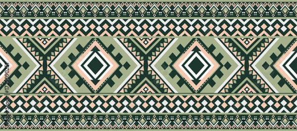 Fototapeta Native pattern american tribal indian ornament pattern geometric ethnic textile texture tribal aztec pattern navajo mexican fabric seamless Vector decoration fashion
