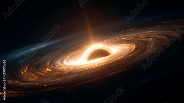 Obraz 光に包まれたブラックホールの幻想的な姿