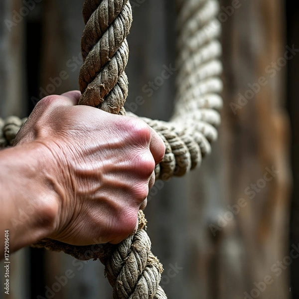 Obraz hand holding rope