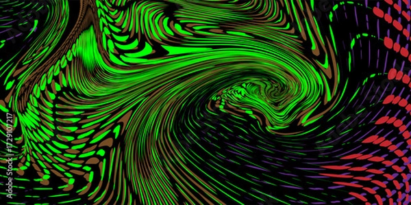 Obraz Genetic Art Moire Strong Effect over Fluids Red and Green
