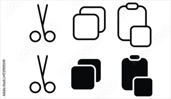 Fototapeta Copy, Cut, Paste Icons vector eps10.