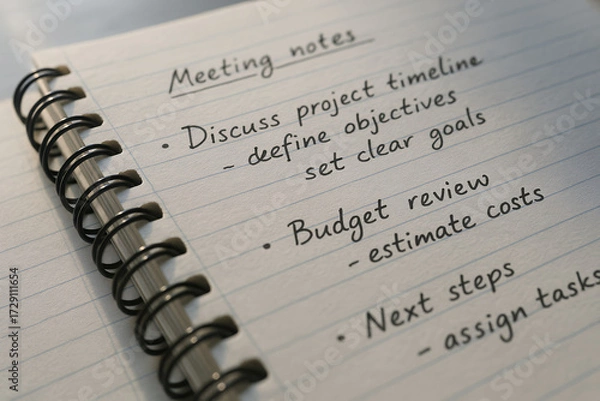 Fototapeta Spiral Notebook with Notes